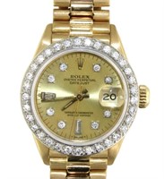 18kt Gold Rolex 6917 Lady President w/Diamond