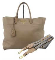 Prada Taupe 2WAY Handbag