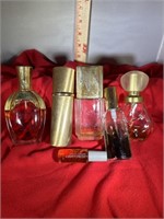 SIX. VINTAGE PERFUME BOTTLES, USED