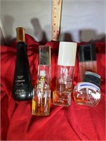 SEVEN PERFUME BOTTLES, USED