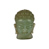 Natural White Jade Carved Buddha Head