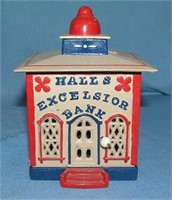 Early Hall's Excelsior cast iron mechanical bank