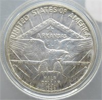 1936 Arkansas centennial silver half dollar.