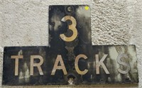 Vintage '3 Tracks' Metal Railway Sign