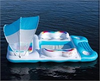11.25 foot long floating island with sunshade