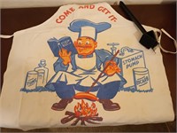 Vintage apron, new grill brush