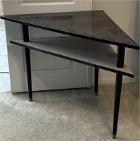 Black Wooden Triangular Corner Table