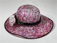 Pink Art Glass Hat