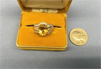 14K gold ring with a citrine, weight: 6.25g