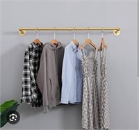 Industrial Pipe Clothing Rack (39.37in  Gold)