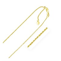 10k Gold Adjustable Rope Chain 1.0mm