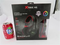 Casque de jeu neuf, Xtrike Me Backlit