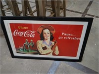 Framed Coca-Cola Advertisement