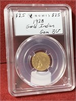 1928 UNITED STATES GOLD INDIAN $2.50 GEM BU