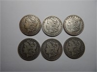 (6) Morgan Silver Dollars 1880's