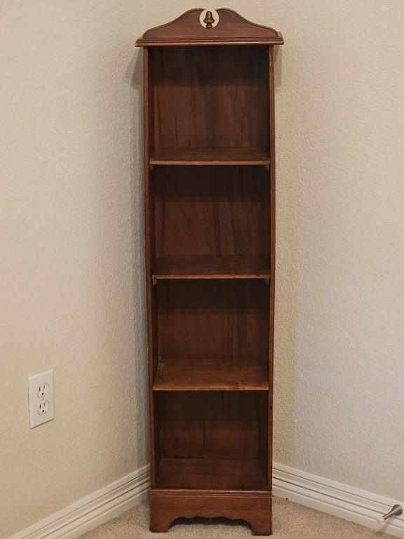 Vintage Federalist Narrow Wooden 4- Shelf Display