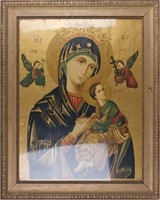 1893 SALOMONE MADONNA  & CHILD CATHOLIC LITHOGRAPH