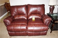 Leather love seat reclining