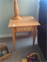 Solid wood end table with drawer 20"x20"x25 3/4"