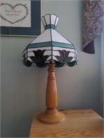 Handmade lamp and stained glass shade 29" tall
