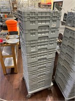 8 Trays of Assorted Glassware on Wheel Dolly