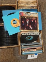 2 boxes of assorted 45 records