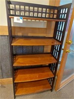 Wooden 5-shelf folding bookcase