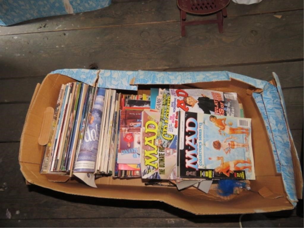 BOX OF MAGAZINES - MAD, SPORTS ILLUSTRATED