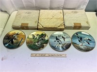 4 Classic Waterfall Ducks Unlimited Collector Plat
