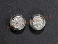 Sterling Silver Earrings With 14 Diamonds