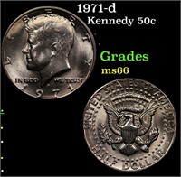 1971-d Kennedy Half Dollar 50c Grades GEM+ Unc