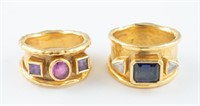2 22k Etruscan style rings.