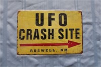"UFO Crash Site" Retro Tin Sign