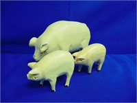 Wooden Composite Pig Family