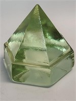 Ship Deck Prism Green Hexagonal Pyramid Art Glass