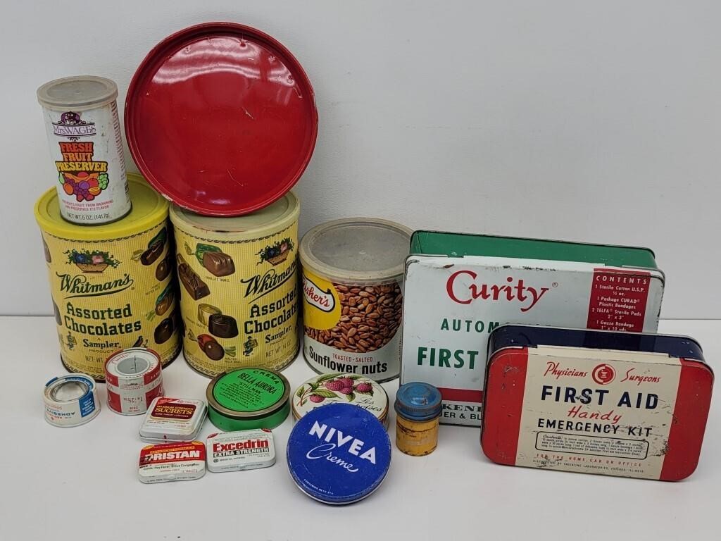 Assorted Vintage Tins, First Aid Kits