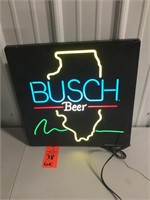 18"X18" Illinois Busch lighted sign works