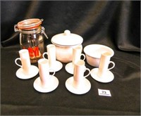 Porcelain Cup/Saucer Set-12 Pieces;