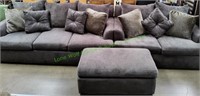 Grey Microfiber Couch, Loveseat & Ottoman