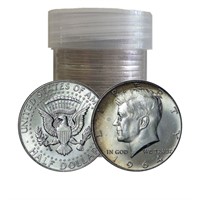 Plastic Tube of (20) Kennedy Half Dollars 1964