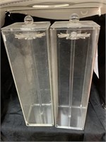 2 LUCITE NECKLACE DISPLAY CASES - 13 X 4 X 4 “