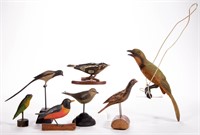 AMERICAN CARVED AND PAINTED MINIATURE BIRDS, LOT