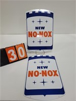 GULF "NO NOX" PORCELAIN PUMP SIGN 100% ORIGINAL