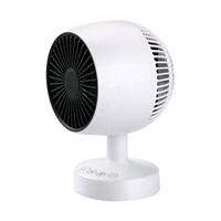 7" Portable Desktop Fan Heater, White