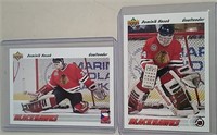 Two Dominik Hasek Hockey Cards UD 91-92
