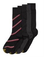 Gold Toe Mens 4 Pair Solid and Striped Dress Socks