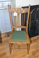 Antique Oak Chair w/Upholstered Seat (Seat Needs