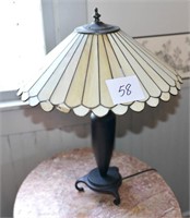 Metal Lamp w/Tiffany Style Glass Shade (some