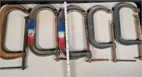 5 Large Assorted Size C Clamps