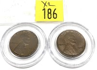 x2- 1909-VDB Lincoln cents -x2 cents -sold by the